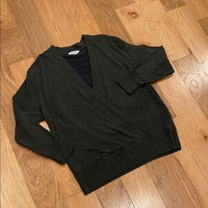 Athleta Charcoal Wrap Sweatshirt
